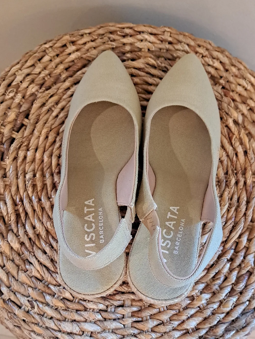 NWOT VISCATA Barcelona Womens Palomera Khaki Beige Canvas Espadrille‎ Sandals 41